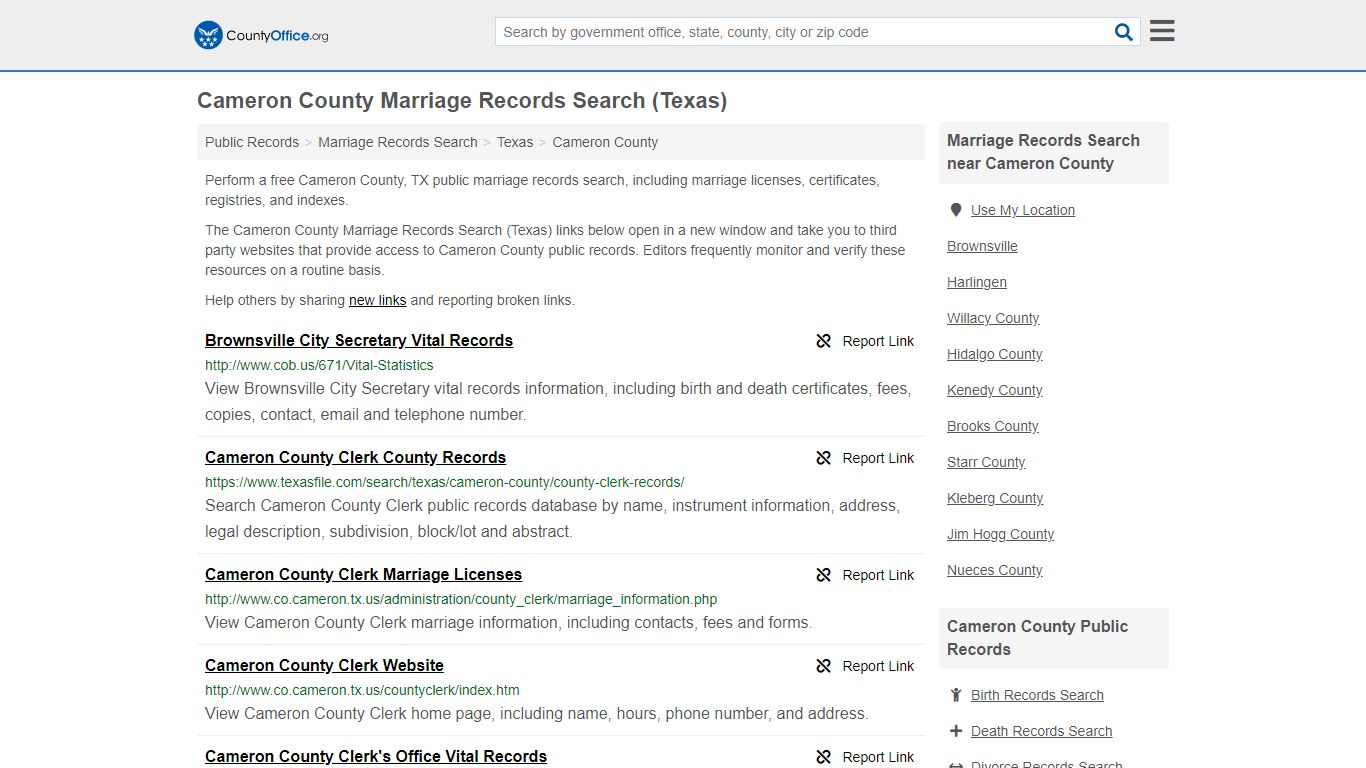 Marriage Records Search - Cameron County, TX (Marriage ...