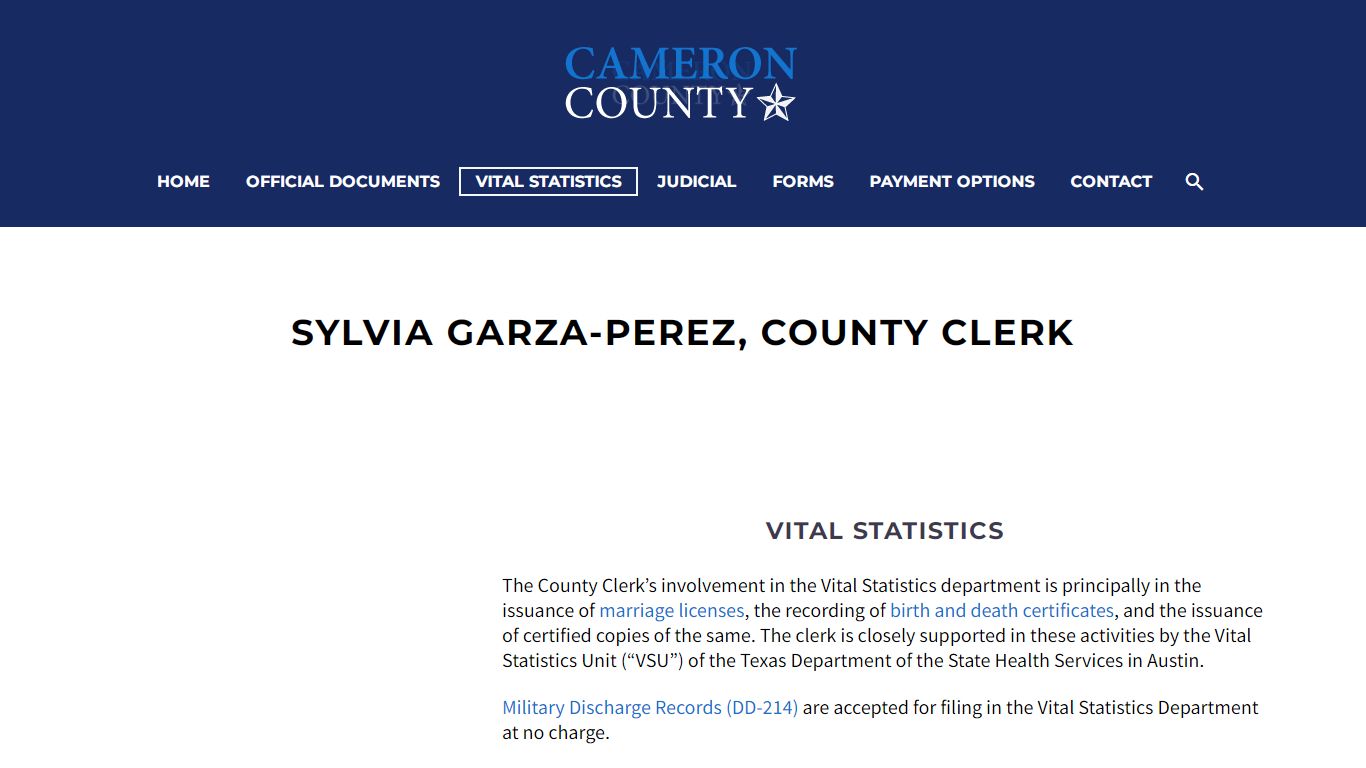 Sylvia Garza-Perez, County Clerk - Cameron County